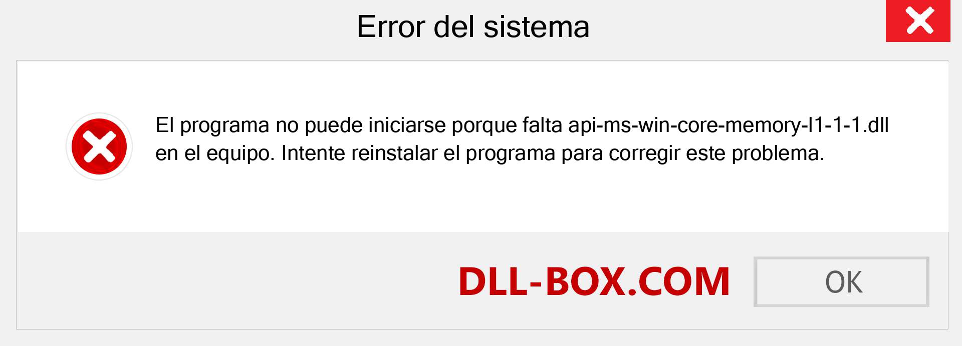 ¿Falta el archivo api-ms-win-core-memory-l1-1-1.dll ?. Descargar para Windows 7, 8, 10 - Corregir api-ms-win-core-memory-l1-1-1 dll Missing Error en Windows, fotos, imágenes